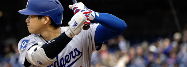 Los Angeles Dodgers baseball star Ohtani in the plate in an MLB game