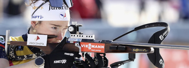 France biathlon star Jeanmonnot in action during a biathlon World Cup race