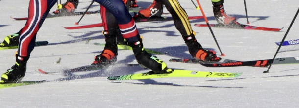 Cross country skiiers in action