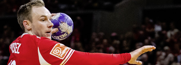 Denmark handball star Gidsel in action in an international game