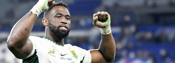 South Africa Springboks Rugby Union player Kolisi celebrates a win
