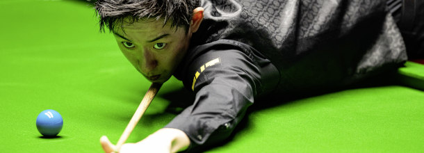 Der chinesische Snookerstar Wu Yize im Einsatz bei der WM 2026