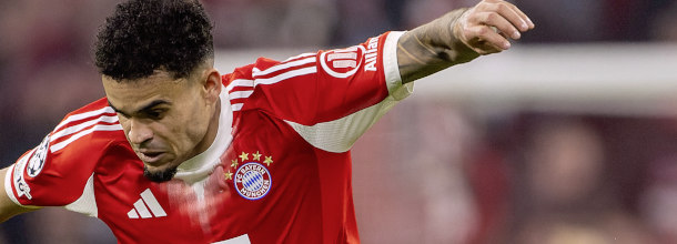 Bayern Munich soccer star Luis Diaz in action in the German Bundesliga
