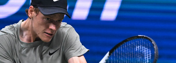 Italein Tennisstar Jannik Sinner im Einsatz auf der ATP Tour